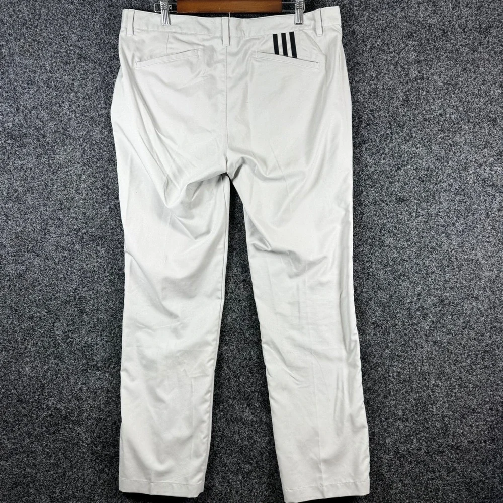 Adidas Mens Golf Pants Light Gray Flat Front Performance‎ Trousers 36x32